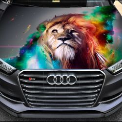 Vinyl Car Hood Wrap Full Color Graphics Decal Lion Sticker 5