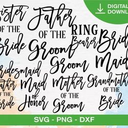 60 BRIDAL PARTY SVG BUNDLE - SVG, PNG, DXF, EPS, PDF Files For Print And Cricut