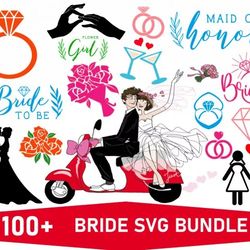 100 BRIDE SVG BUNDLE - SVG, PNG, DXF, EPS, PDF Files For Print And Cricut