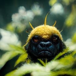 gorilla and bee