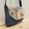 ORys15XHbOQ.jpg-A small denim handbag with a tapestry flap on a magnetic button and pockets inside and behind