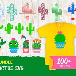 100 CACTUS IN ON POINT SVG BUNDLE - SVG, PNG, DXF, EPS, PDF Files For Print And Cricut
