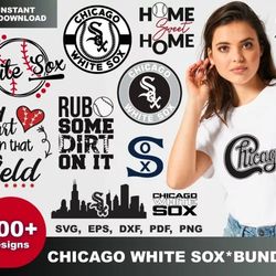 300 CHICAGO WHITE SOX SVG BUNDLE - SVG, PNG, DXF, EPS, PDF Files For Print And Cricut