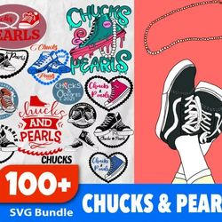 100 CHUCKS & PEARLS SVG BUNDLE - SVG, PNG, DXF, EPS, PDF Files For Print And Cricut