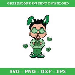 st. patricks day bad bunny cute svg, st. patricks day svg, bad bunny svg, png dxf  eps file