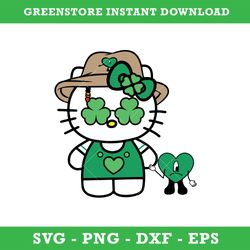 benito kitty st.patrick svg, un verano sin ti lucky svg, bad bunny svg, hello kitty svg, st. patrick's day svg