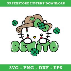 benito hello kitty svg, st. patrick's day svg, hello kitty svg, bad bunny svg, png dxf eps, instant download