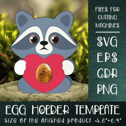 Raccoon Chocolate Egg Holder Template SVG
