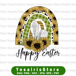 easter rainbow png sublimation design, easter rainbow sunflowers png, easter sublimation png, easter bunny png