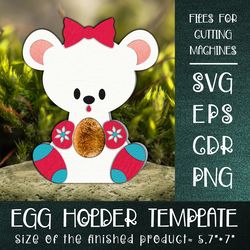 Polar Bear | Christmas Chocolate Egg Holder Template SVG