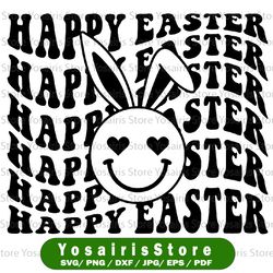 happy easter svg easter bunny svg cute easter shirt bunny ears svg kids easter gift funny easter retro easter svg files