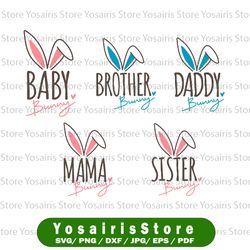 family bunny svg mama bunny svg easter shirt svg bunny ears kids easter gift funny easter cute easter bundles svg files