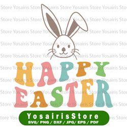 happy easter svg hoppy easter svg cute easter shirt bunny ears svg kids easter gift funny easter retro easter svg files
