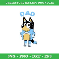 bluey bandit dad svg, blue, bluey, bluey svg, blue dog, bluey family, instant download, gr06