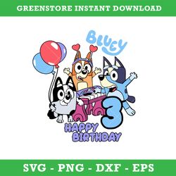 Bluey Friends Birthday Svg, Blue, Bluey, Bluey Svg, Blue Dog, Bluey Family, Instant Download, GR07