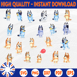 bluey svg bundle | bluey svg | bluey birthday | bluey party supplies | bluey birthday decorations| dog|png|eps| digital
