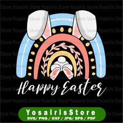 happy easter svg, easter rainbow, easter bunny svg, svg cut file, cricut, instant download, digital download, svg, svg