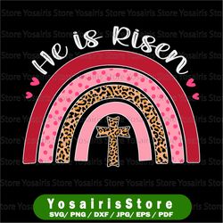 he is risen svg, boho rainbow svg, christian svg, jesus and easter clipart, digital download