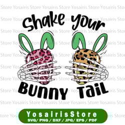 shake your bunny tail png, cute easter shirt, leopard bunny skeleton png design, png file, digital design, digital