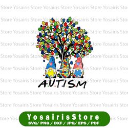 autism gnome tree png, gnome autism sublimation, printable, easter , autism tree