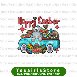happy easter bunny tuck png sublimation design, easter sublimation png, bunny truck png,easter day png, happy easter png
