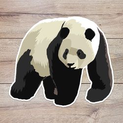 painted panda sticker, waterproof vinyl decal, great gift for animal lovers