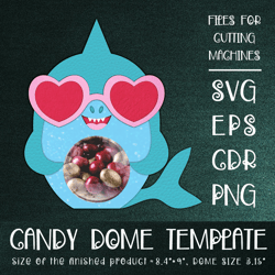 shark candy dome | valentine paper craft template