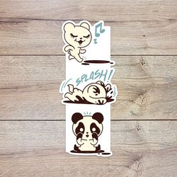 muddy panda sticker, waterproof vinyl decal, great gift for animal lovers