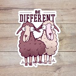 be different sheep sticker, waterproof vinyl decal, great gift for animal lovers