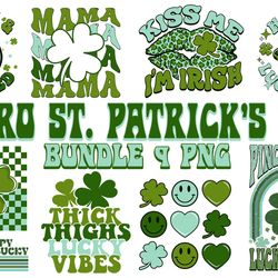 09 png retro st. patrick's day files patrick sayings sublimation graphic design bundle