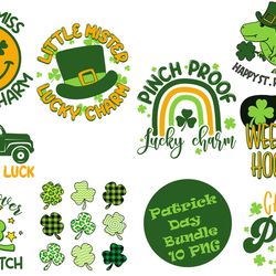 kid st. patricks day png patrick sayings sublimation graphic designs bundle