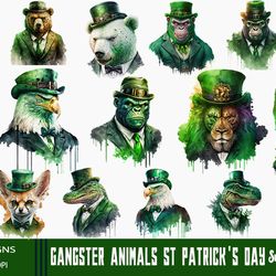 20 files for badass gangster animals png happy st patricks day sublimation download