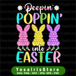 funny poppin into easter png, bunny easter girls fidget toy png, easter png, easter clipart, easter bunny design