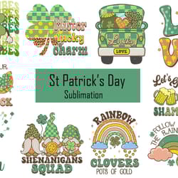 10 files for happy st. patricks day retro png sublimation download