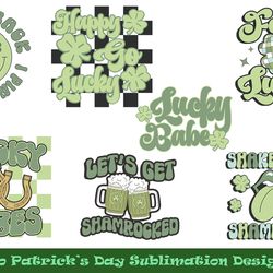 07 files of retro st patricks day png patrick sayings sublimation design bundle