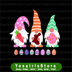 3 easter gnomes png, pastel spring bunny png, easter bunny gnomes png easter gnome bunny eggs basket shirt sublimation