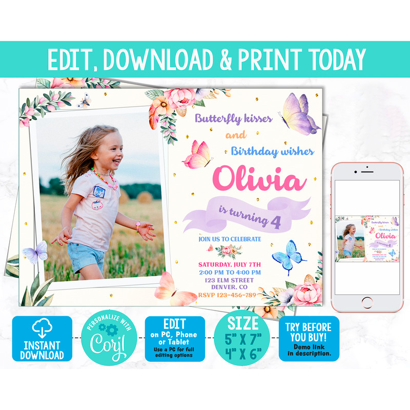 Photo-girl-butterfly-birthday-invitation-Butterfly-kisses-birthday-wishes-invite.jpg