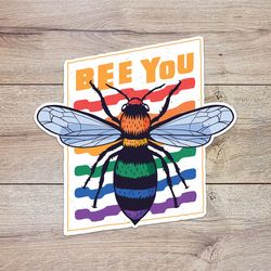 bee you bee sticker, waterproof vinyl decal, great gift for animal lovers