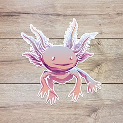 realistic axolotl sticker, waterproof vinyl decal, great gift for animal lovers