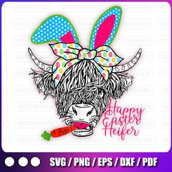 happy easter heifer png, funny highland cow heifer png, happy easter heifers print file, easter cow clipart, happy easte