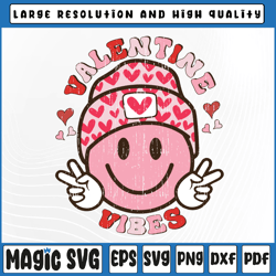valentine vibes smile face trendy svg, valentines day groovy smile cute svg png,, valentine day, digital download