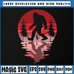 bigfoot heart valentines day boys men love sasquatch believe png, valentine day, digital download