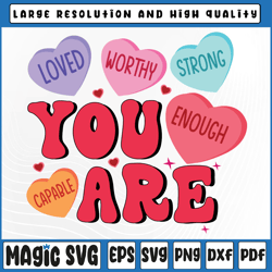 retro candy heart teacher valentine's day you enough svg, retro valentines svg, valentine day, digital download