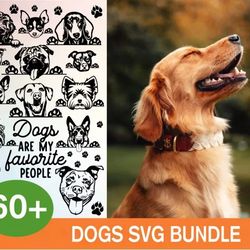 60 DOG SVG BUNDLE - SVG, PNG, DXF, EPS, PDF Files For Print And Cricut