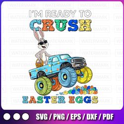 im ready to crush easter eggs png, rabbit in a monster truck png, easter rabbit png, egg truck png, easter eggs png