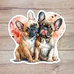 love heart french bulldog sticker, waterproof vinyl decal, great gift for animal lovers