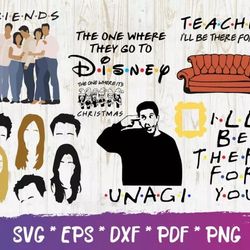 100 FRIENDS TV SHOW SVG BUNDLE  - SVG, PNG, DXF, EPS, PDF Files For Print And Cricut