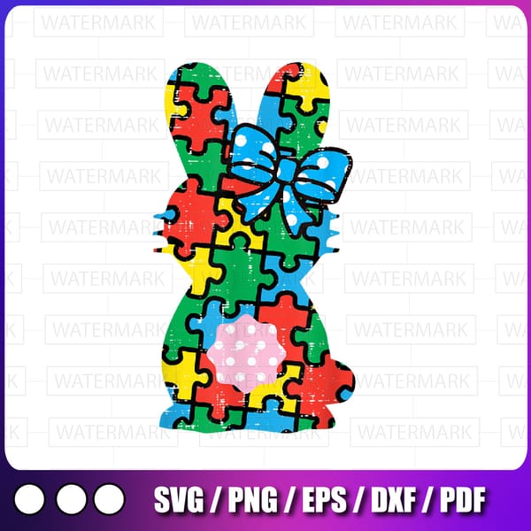Easter Bunny Rabbit Puzzle Autism Awareness Png, Easter Bunn - Inspire ...