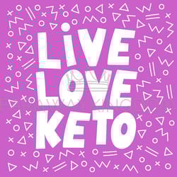 love keto pink healthy food slogan diet vector illustration