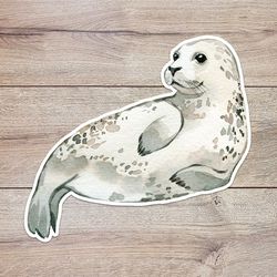 watercolor seal sticker, waterproof vinyl decal, great gift for animal lovers